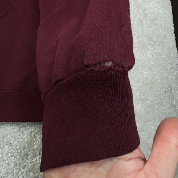 The Bar Varsity Crew Sweatshirt Oversized Maroon FLAWS - Picture 4 of 7